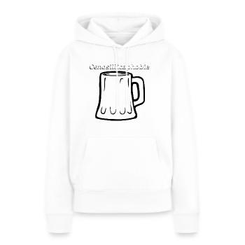 Cenosillicaphobie verre de bière, blanc - Sweat à capuche Premium bio Femme - blanc - Devant - Julia (174cm)