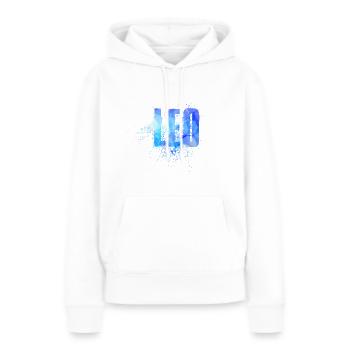 Leo - Frauen Premium Bio Hoodie - Weiß - Vorne - Julia (174cm)