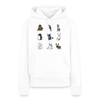 Mignon hiver animaux - Sweat à capuche Premium bio Femme - blanc - Devant - Julia (174cm)