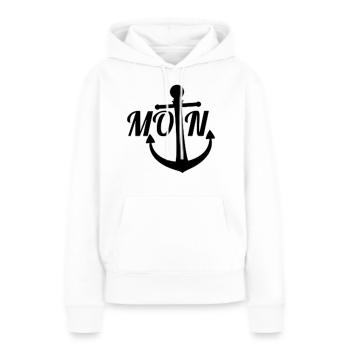 Hamburg Moin mit Anker - Frauen Premium Bio Hoodie - Weiß - Vorne - Julia (174cm)
