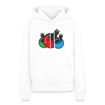 Flat Design - Chemie Experiment - Geschenkidee - Frauen Premium Bio Hoodie - Weiß - Vorne - Julia (174cm)