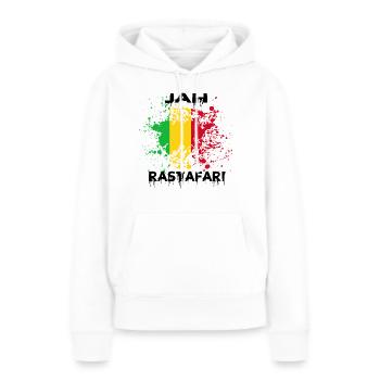 JAH RASTAFARI - Sweat à capuche Premium bio Femme - blanc - Devant - Julia (174cm)