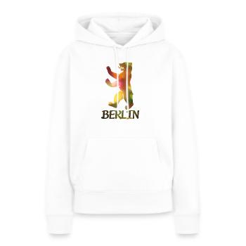 ours berlinois - Sweat à capuche Premium bio Femme - blanc - Devant - Julia (174cm)