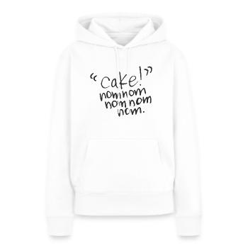 Cake Nom Nom Nom - Sweat à capuche Premium bio Femme - blanc - Devant - Julia (174cm)