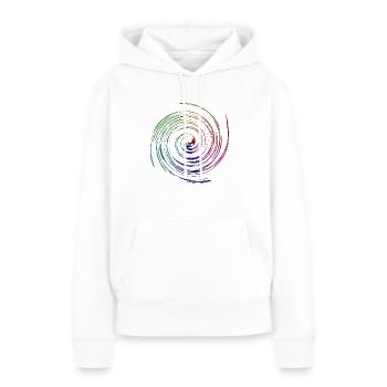 Rainbow whirl oder Regenbogen wirbel - Frauen Premium Bio Hoodie - Weiß - Vorne - Julia (174cm)
