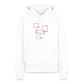 rectangles - Sweat à capuche Premium bio Femme - blanc - Devant - Julia (174cm)