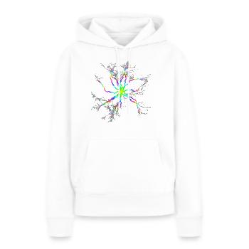 Blitz Gewitter psychedelisch psy Goa trance - Frauen Premium Bio Hoodie - Weiß - Vorne - Julia (174cm)