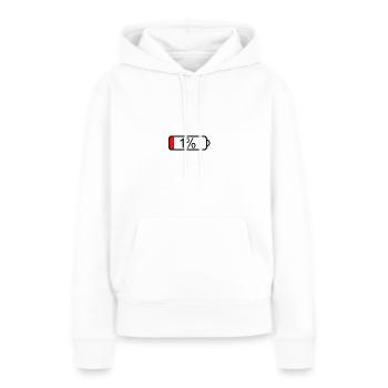 leere Batterie, Lebensenergie unmotiviert Geschenk - Frauen Premium Bio Hoodie - Weiß - Vorne - Julia (174cm)