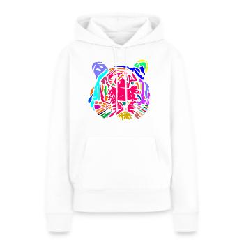 mehrfarbiger Tiger - Frauen Premium Bio Hoodie - Weiß - Vorne - Julia (174cm)