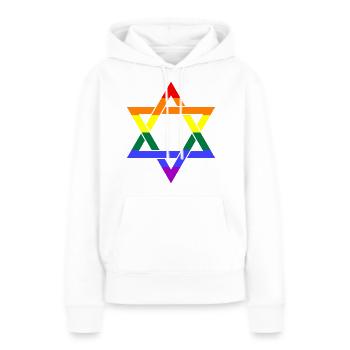 Juden Davidstern LGBTQ+ Geschenkidee - Frauen Premium Bio Hoodie - Weiß - Vorne - Julia (174cm)