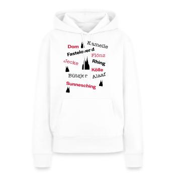 Kölsche Sprache - Frauen Premium Bio Hoodie - Weiß - Vorne - Julia (174cm)
