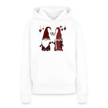 Paire d’elfes - Sweat à capuche Premium bio Femme - blanc - Devant - Julia (174cm)
