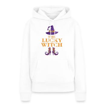 La sorcière chanceuse - Sweat à capuche Premium bio Femme - blanc - Devant - Julia (174cm)