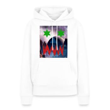 Visage dans l’espace - Sweat à capuche Premium bio Femme - blanc - Devant - Julia (174cm)