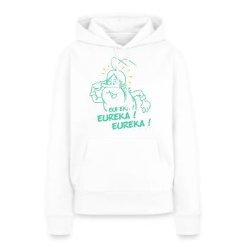 Hello Maestro Eureka Eureka Eureka - Sweat à capuche Premium bio Femme - blanc - Devant - Julia (174cm)