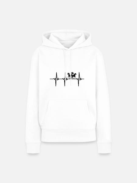 Herzschlag für stolze Wildpferde - Frauen Premium Bio Hoodie - Weiß