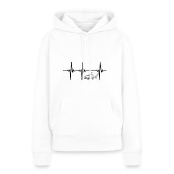 Herzschlag für Elegante vintage Hochsee Haie - Frauen Premium Bio Hoodie - Weiß - Vorne - Julia (174cm)