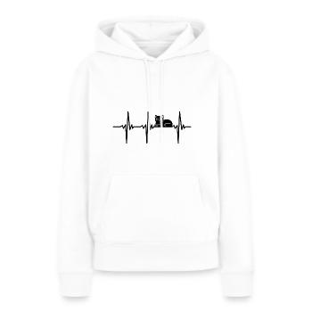 Battements de cœur pour les chats domestiques - Sweat à capuche Premium bio Femme - blanc - Devant - Julia (174cm)