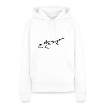Requin élégant dans le courant de dérive - Sweat à capuche Premium bio Femme - blanc - Devant - Julia (174cm)