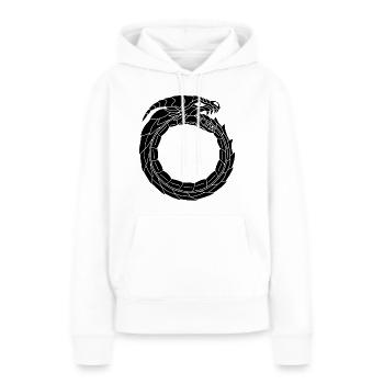 Verschlingender Schwarzer Drache - Frauen Premium Bio Hoodie - Weiß - Vorne - Julia (174cm)