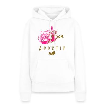 Bon Appetit - Sweat à capuche Premium bio Femme - blanc - Devant - Julia (174cm)