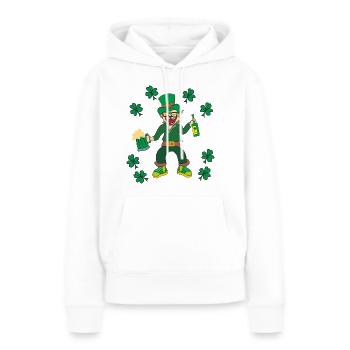 Lutin joyeux - Sweat à capuche Premium bio Femme - blanc - Devant - Julia (174cm)