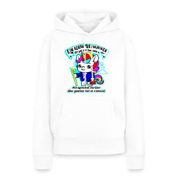 Fantasy in Blue : Le Ticorne corrompu - Sweat à capuche Premium bio Femme - blanc - Devant - Julia (174cm)