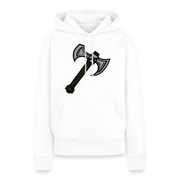 Élément de hache - Sweat à capuche Premium bio Femme - blanc - Devant - Julia (174cm)