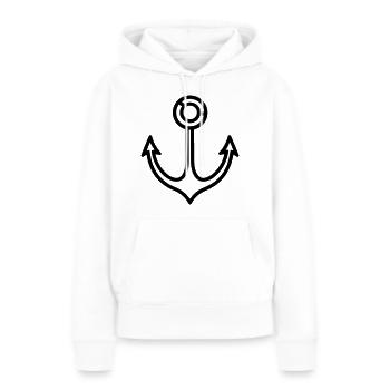 Ancre - Sweat à capuche Premium bio Femme - blanc - Devant - Julia (174cm)