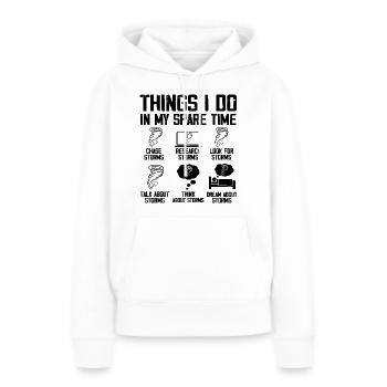 Storm Chaser Tornado Chasing Funny Twister Chasers - Sweat à capuche Premium bio Femme - blanc - Devant - Julia (174cm)