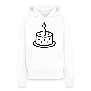Gateau d'anniversaire - Sweat à capuche Premium bio Femme - blanc - Devant - Julia (174cm)