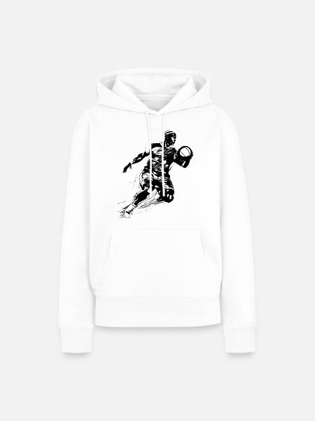 Basketballspieler - Frauen Premium Bio Hoodie - Weiß