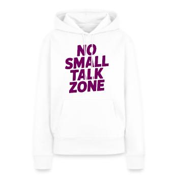 Pas de zone de bavardage - Sweat à capuche Premium bio Femme - blanc - Devant - Julia (174cm)