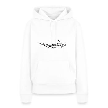 Élégant requin vintage d’eau profonde - Sweat à capuche Premium bio Femme - blanc - Devant - Julia (174cm)