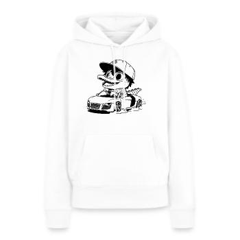 croco voiture - Sweat à capuche Premium bio Femme - blanc - Devant - Julia (174cm)