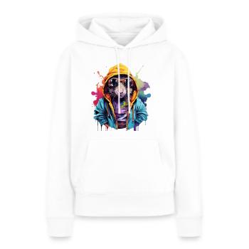 Rongeur - Sweat à capuche Premium bio Femme - blanc - Devant - Julia (174cm)