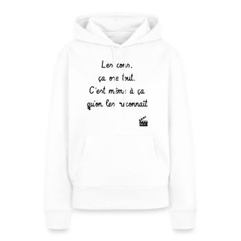 Les cons, ça ose tout ! Les Tontons Flingueurs - Sweat à capuche Premium bio Femme - blanc - Devant - Julia (174cm)