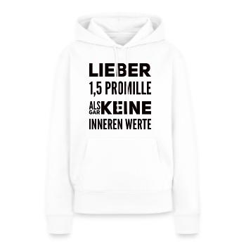 Lieber 1.5 Promille Lustiger Sauf Spruch - Frauen Premium Bio Hoodie - Weiß - Vorne - Julia (174cm)