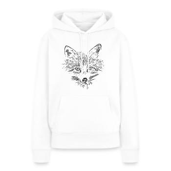 Visage de renard - Visage de renard - Sweat à capuche Premium bio Femme - blanc - Devant - Julia (174cm)