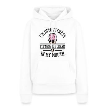 Je suis en forme - Sweat à capuche Premium bio Femme - blanc - Devant - Julia (174cm)