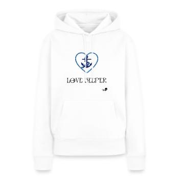 Love Keeper - Sweat à capuche Premium bio Femme - blanc - Devant - Julia (174cm)