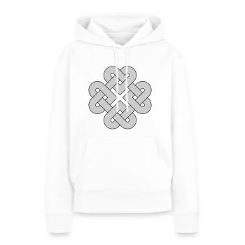 Keltischer Knoten mit Herzen - Frauen Premium Bio Hoodie - Weiß - Vorne - Julia (174cm)