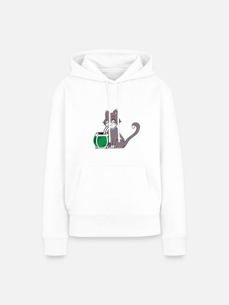 Cat Mate - Frauen Premium Bio Hoodie - Weiß