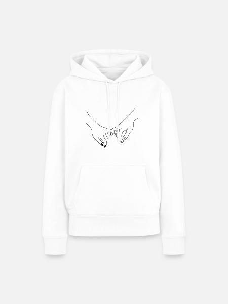 Zeichnung Freundschaft Hände Finger - Frauen Premium Bio Hoodie - Weiß