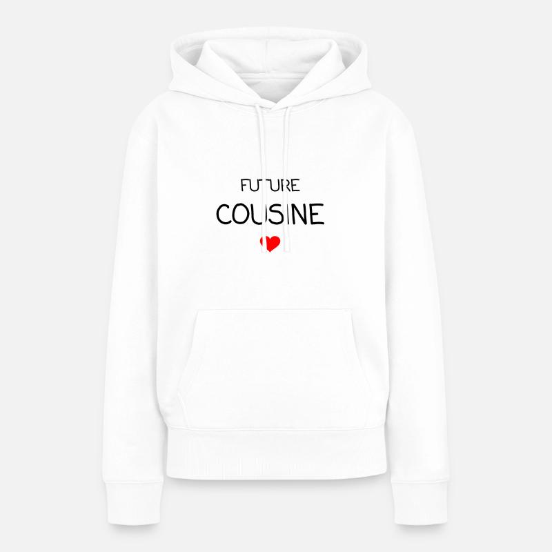 FUTURE COUSINE - Sweat à capuche Premium bio Femme - blanc