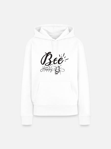 Bee Glücklich - Frauen Premium Bio Hoodie - Weiß