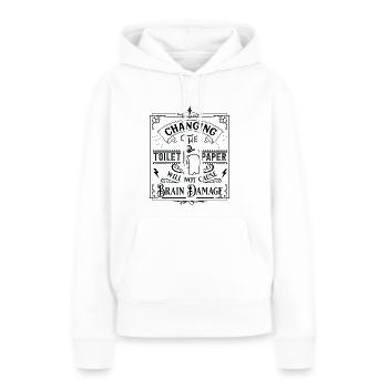 Changer le papier hygiénique - Sweat à capuche Premium bio Femme - blanc - Devant - Julia (174cm)
