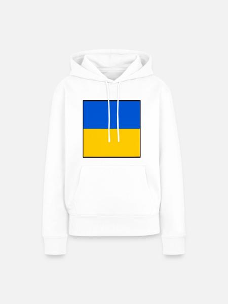Ukraine flagge - Frauen Premium Bio Hoodie - Weiß