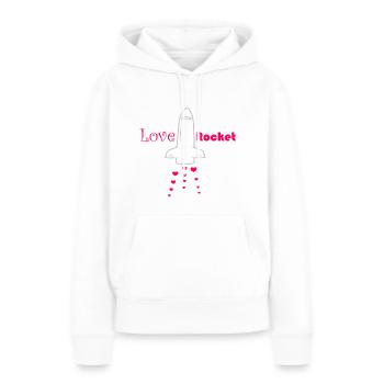 Fusée d’amour - Sweat à capuche Premium bio Femme - blanc - Devant - Julia (174cm)