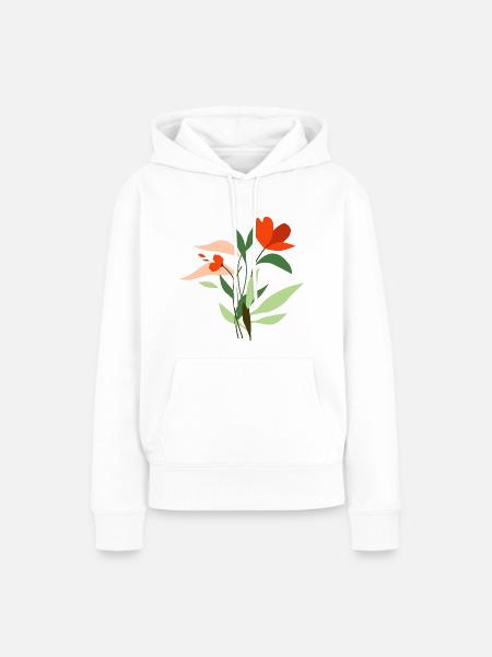 florale Illustration - Frauen Premium Bio Hoodie - Weiß